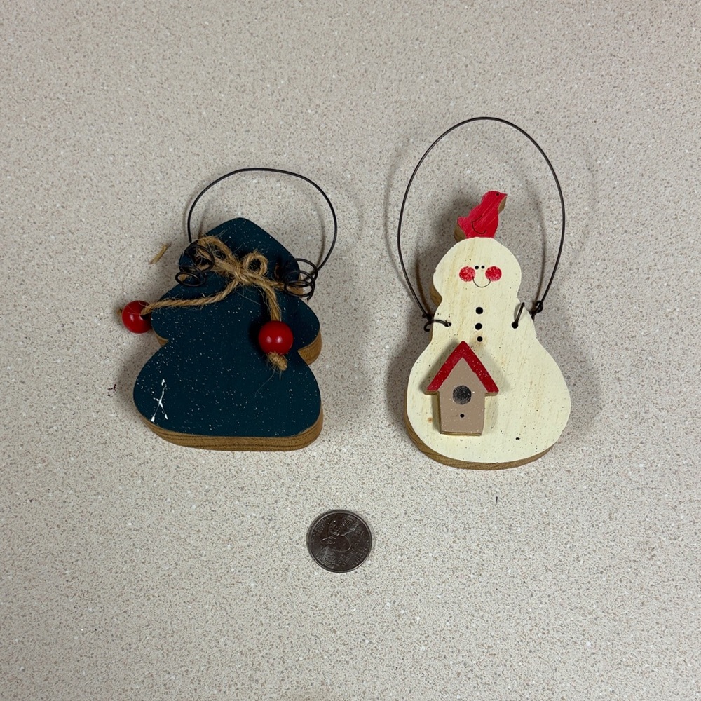 Festive Snowman and Tree Holiday Ornaments